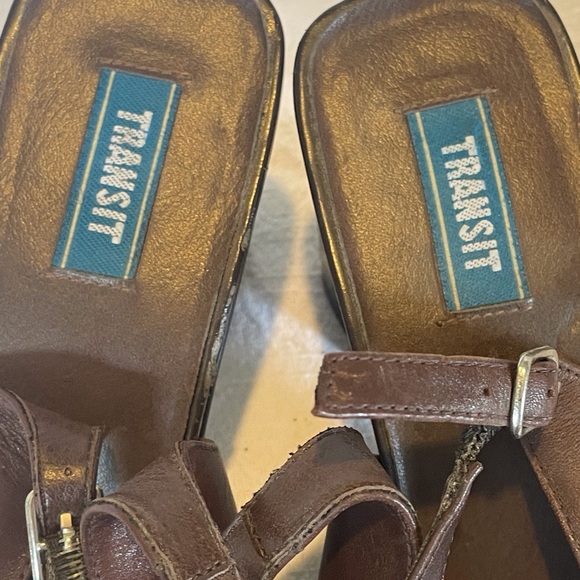 Women’s brown leather slingback heels by Transit. Size 10. - Picture 6 of 9